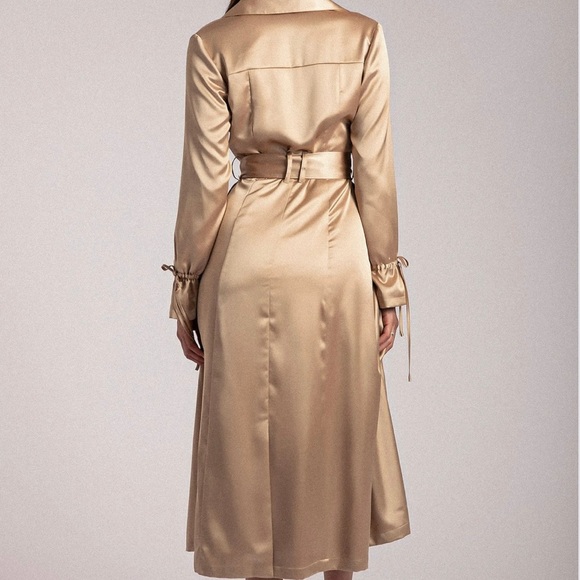 New Meshki Oakley Satin Dress Coat size Large - Picture 4 of 9